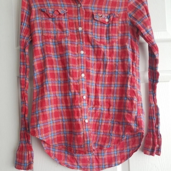 Hollister Women's Plaid Button Down Shirt - Picture 2 of 7